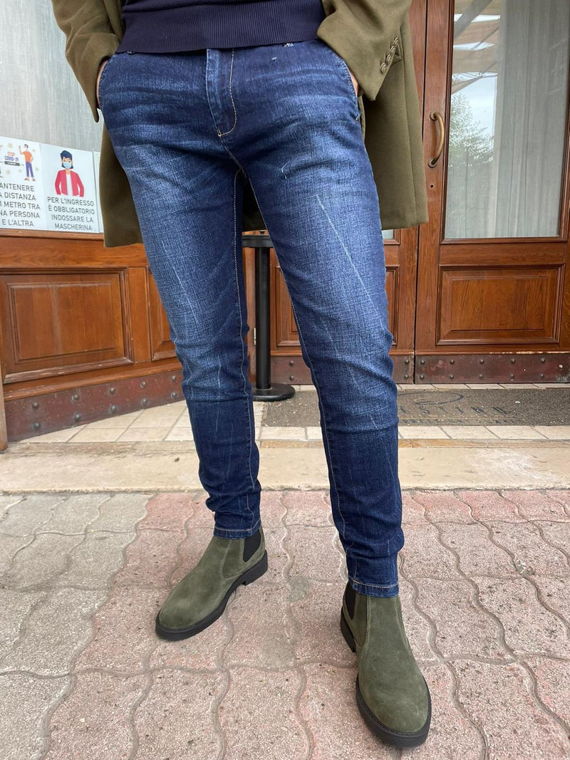 Jeans tasca america capri tessuto elasticizzato