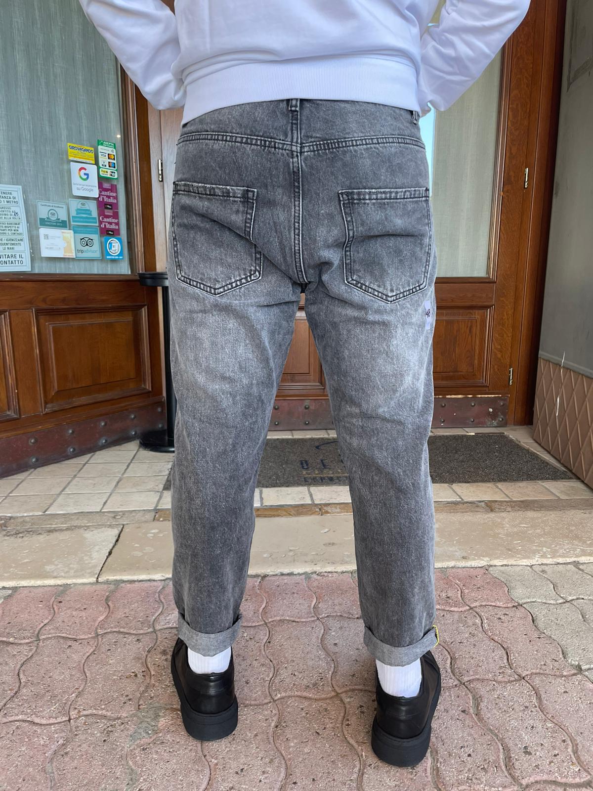 Jeans uomo lavaggio grigio gamba dritta - Bibop Fashion