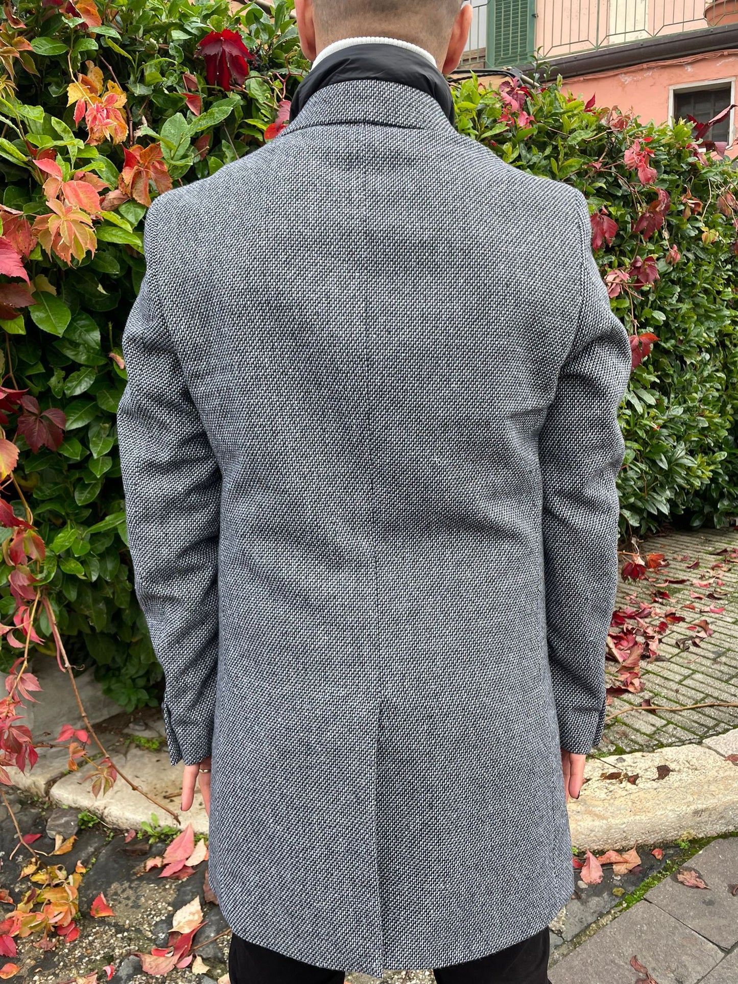 Cappotto uomo sale e pepe con gilet removibile - Bibop Fashion