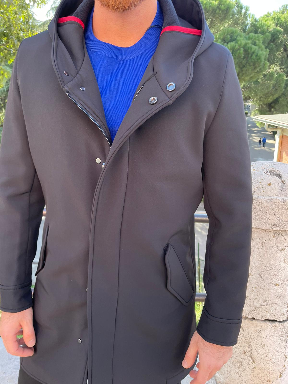 S17 Milano long coat jacket mod. Urali with zip