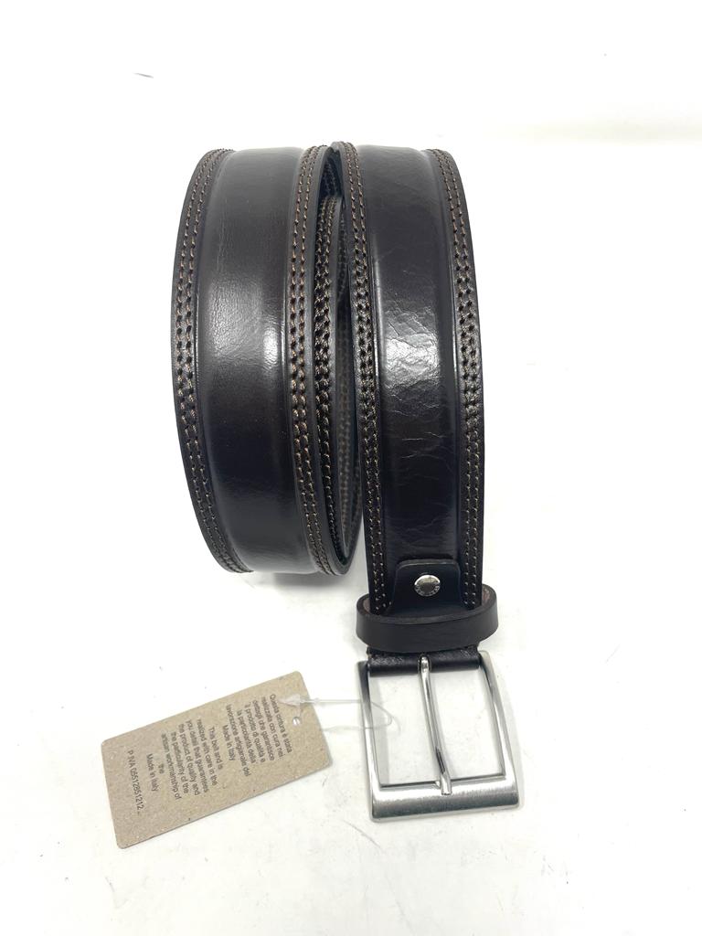 Genuine abraded leather belt made in Italy