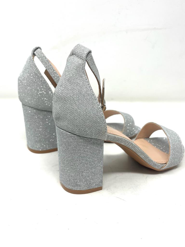 sandalo fascia glitter tacco  comodo 5 cm