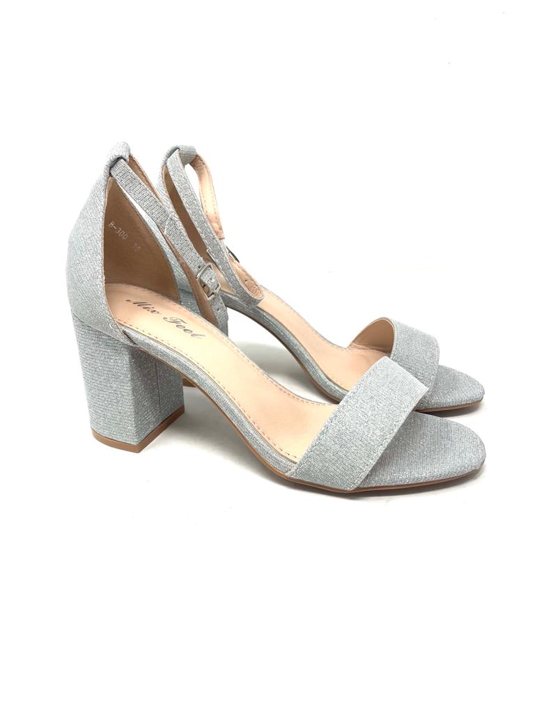 sandalo fascia glitter tacco  comodo 5 cm