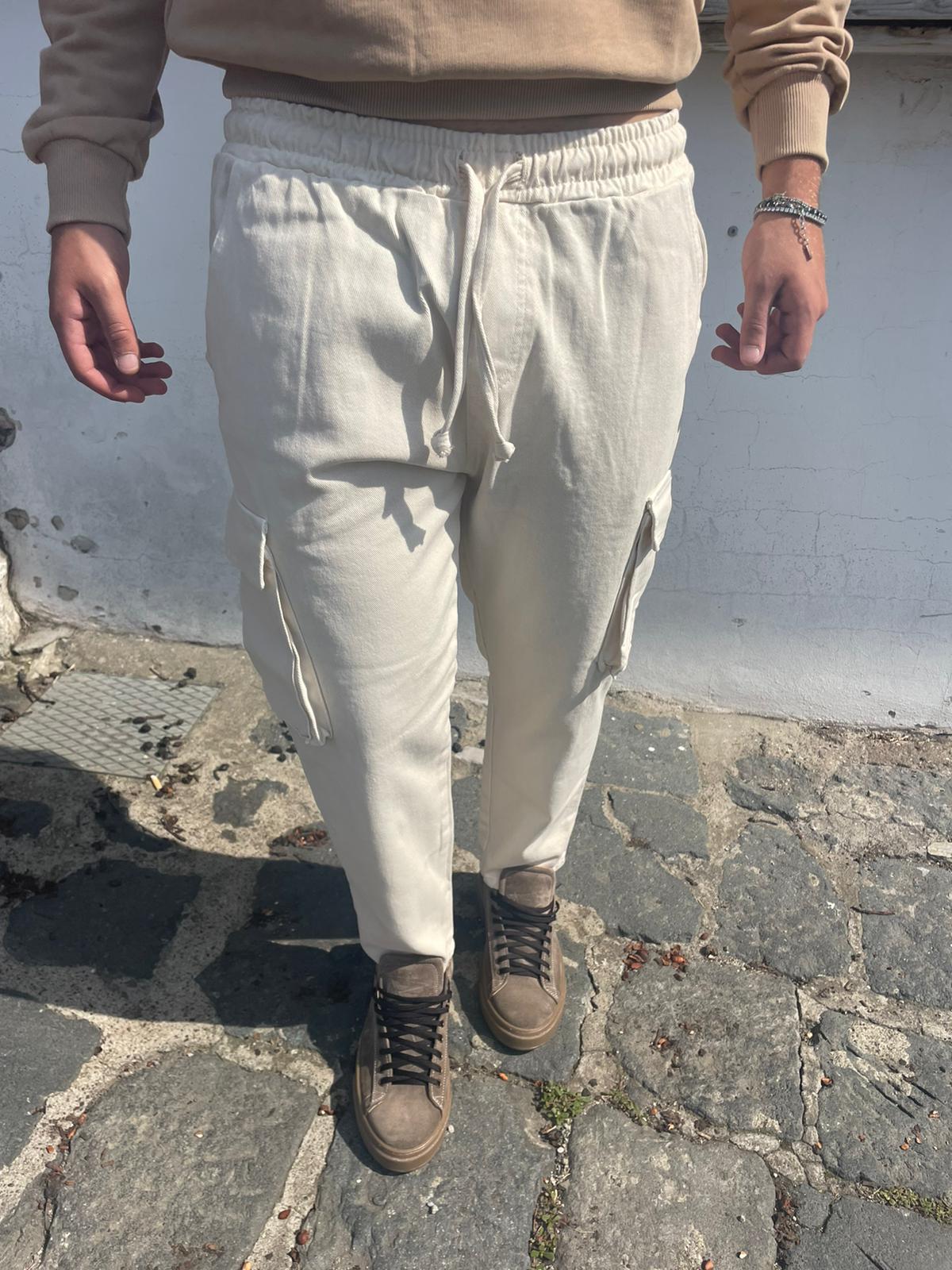 jeans con elastico cargo