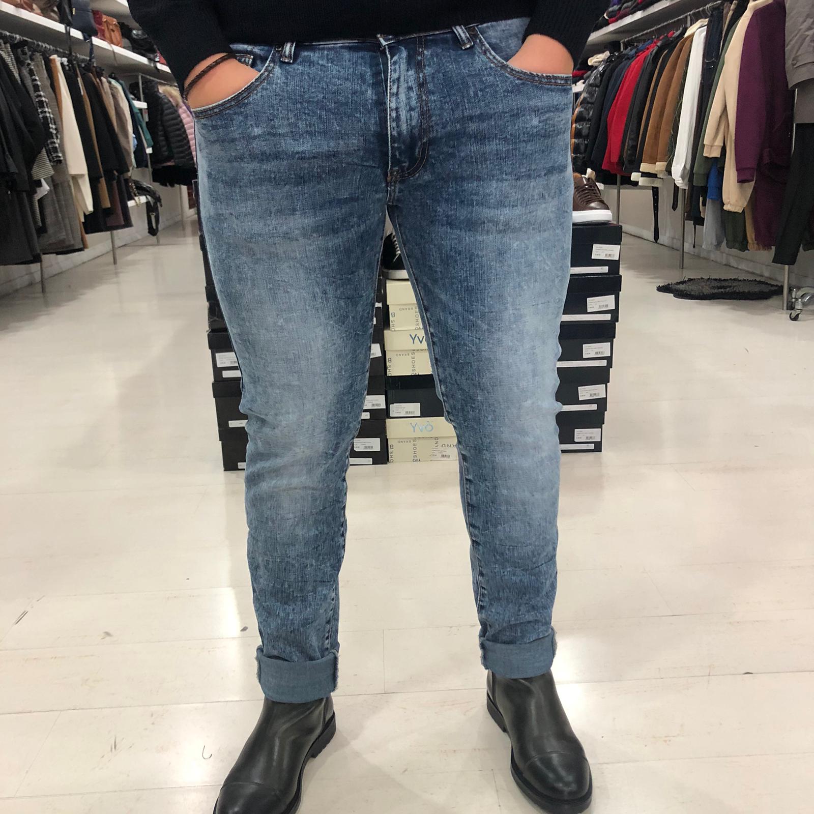 Jeans uomo slim basic lavaggio sfumato - Bibop Fashion
