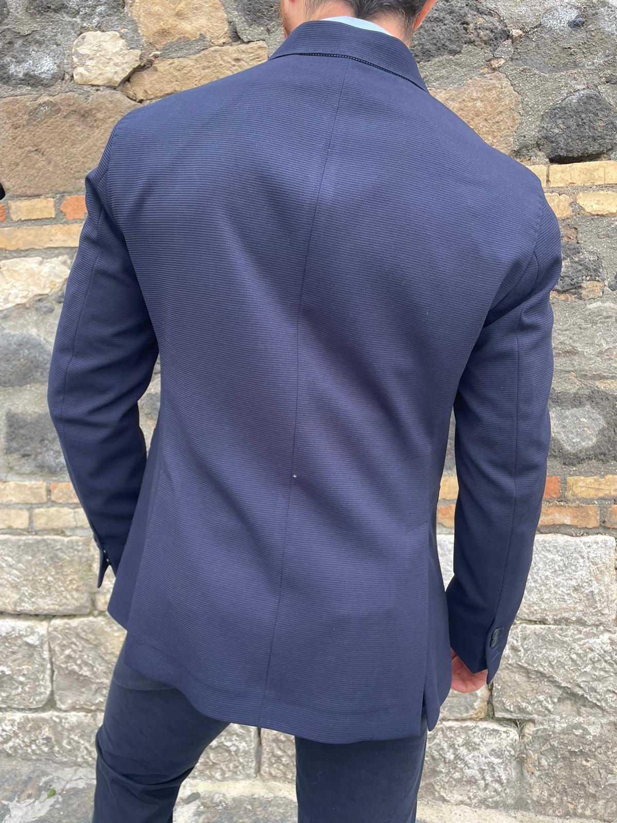Unlined honeycomb fabric blazer jacket for men mod. watermelon S 17 Milan