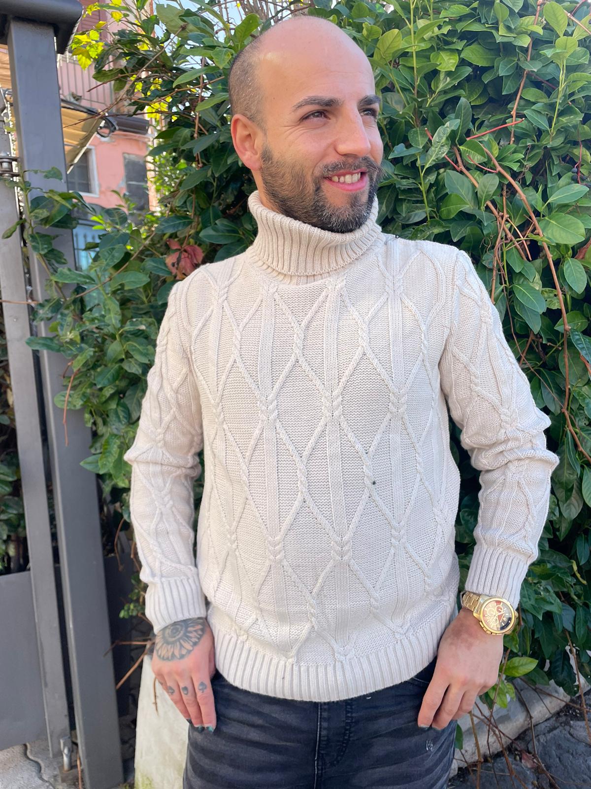Men's diamond turtleneck