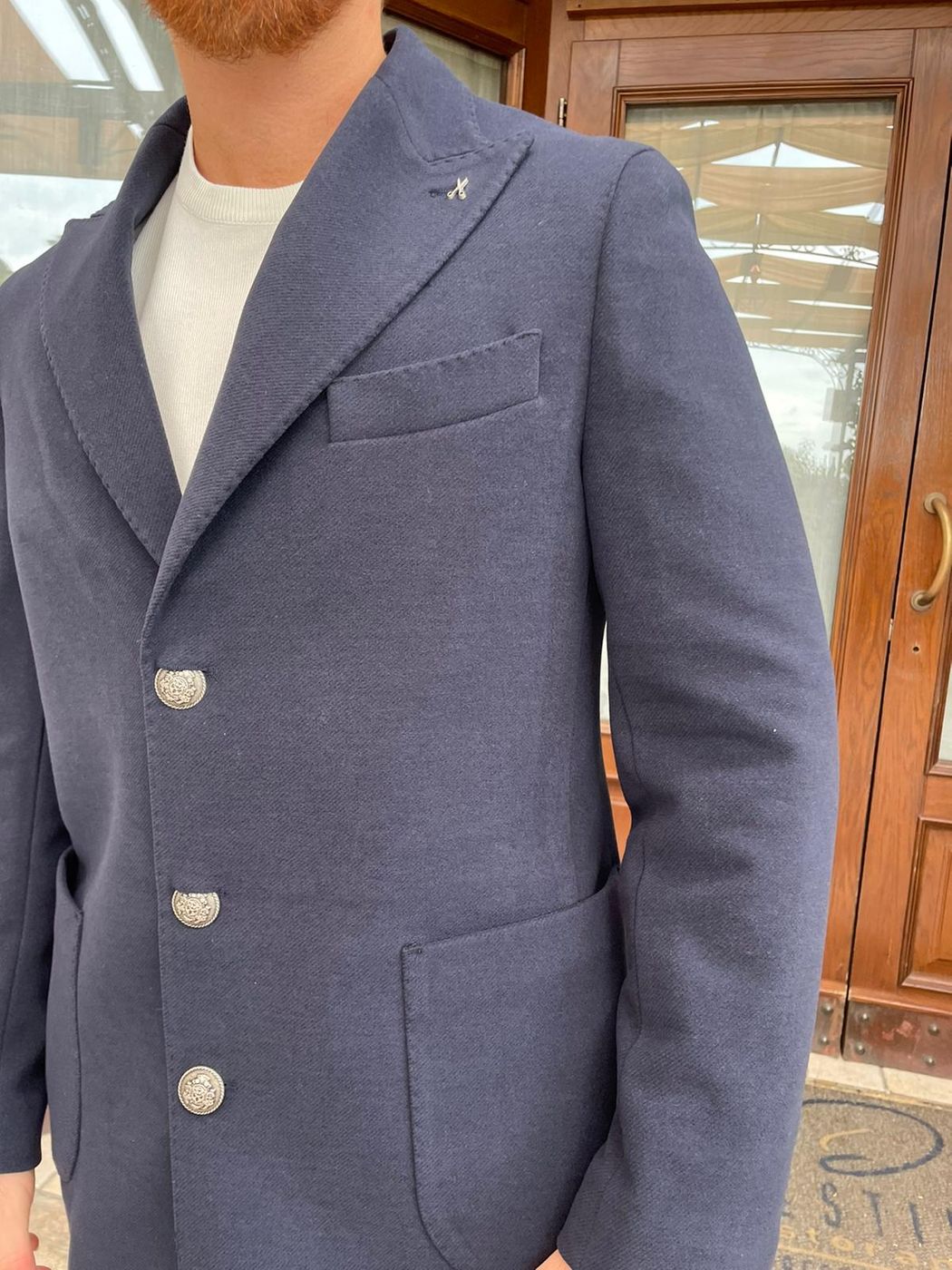 Alpi burnished button single-breasted coat