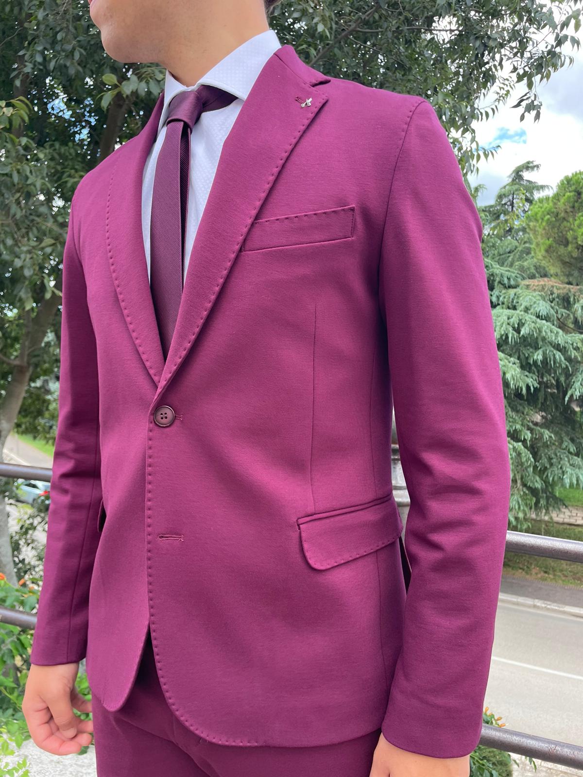 Single-breasted infinity jacket in stretch fabric S 17 Milano