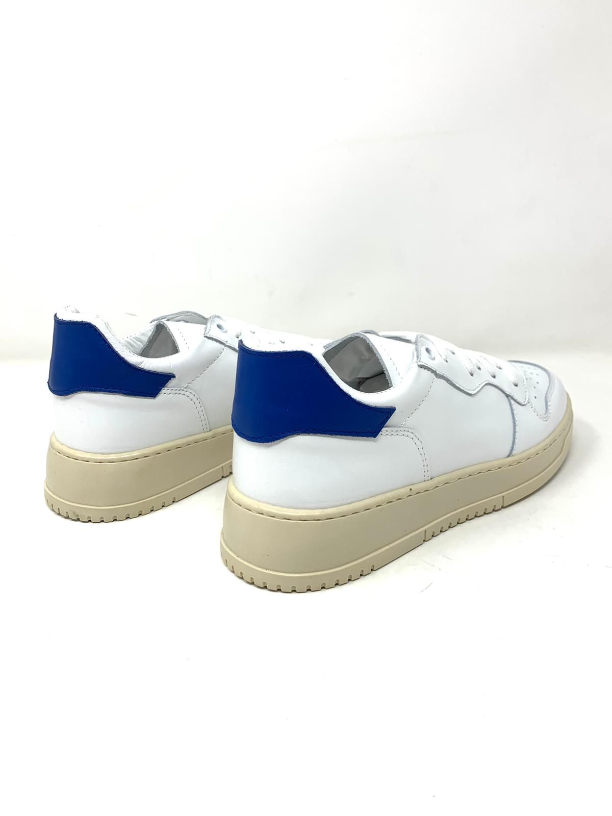 Two-tone genuine leather sneakers made in Italy