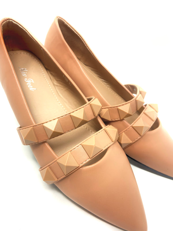 Ballerina donna con borchie opache modello V. - Bibop Fashion