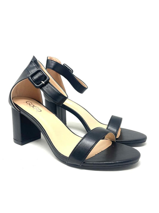 faux leather band sandal with comfortable 5 cm heel