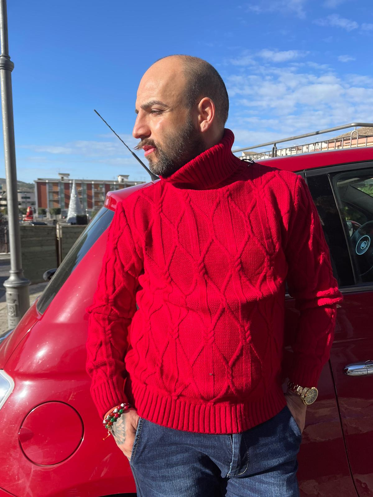 Men's diamond turtleneck