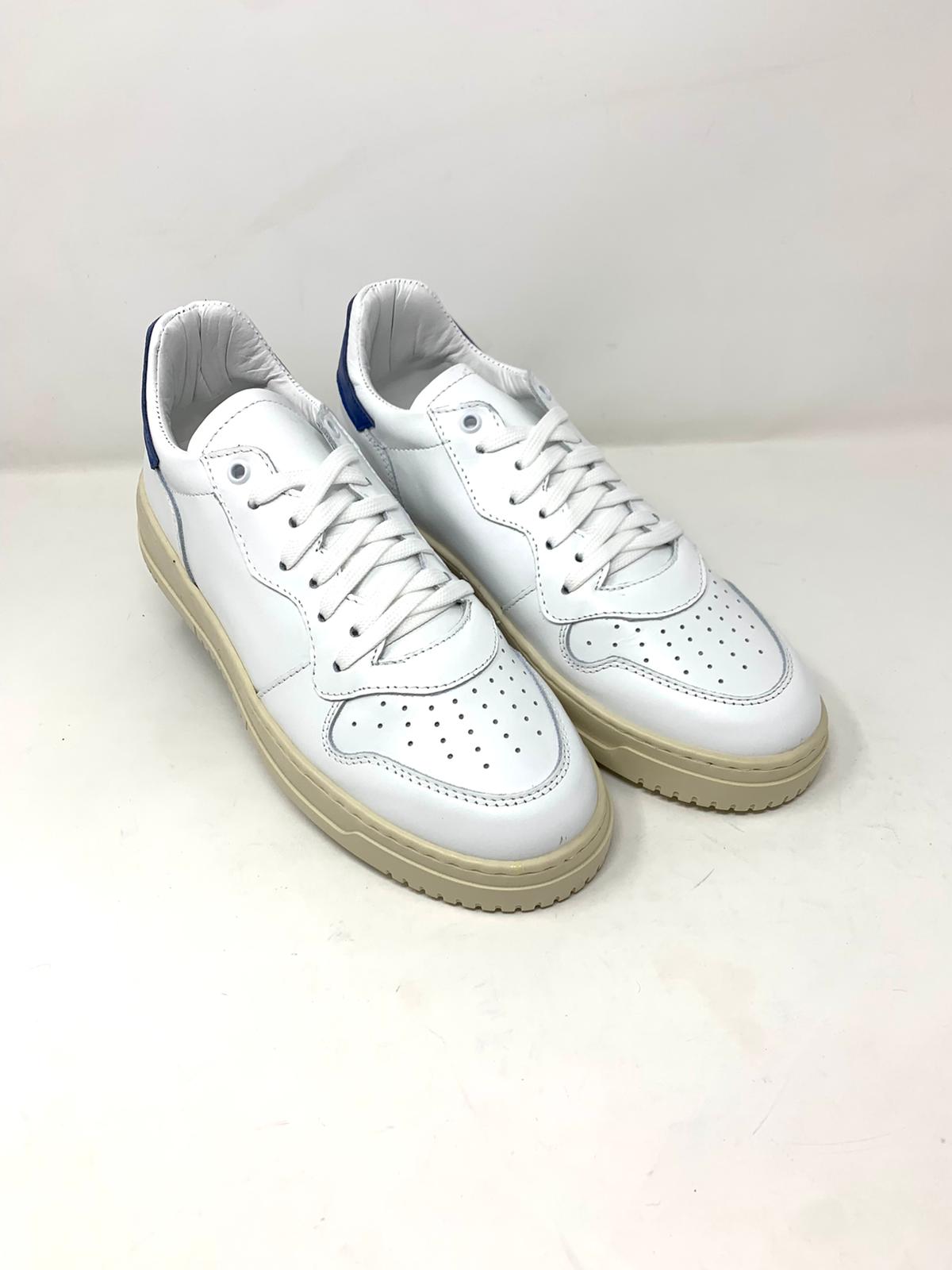 Two-tone genuine leather sneakers made in Italy